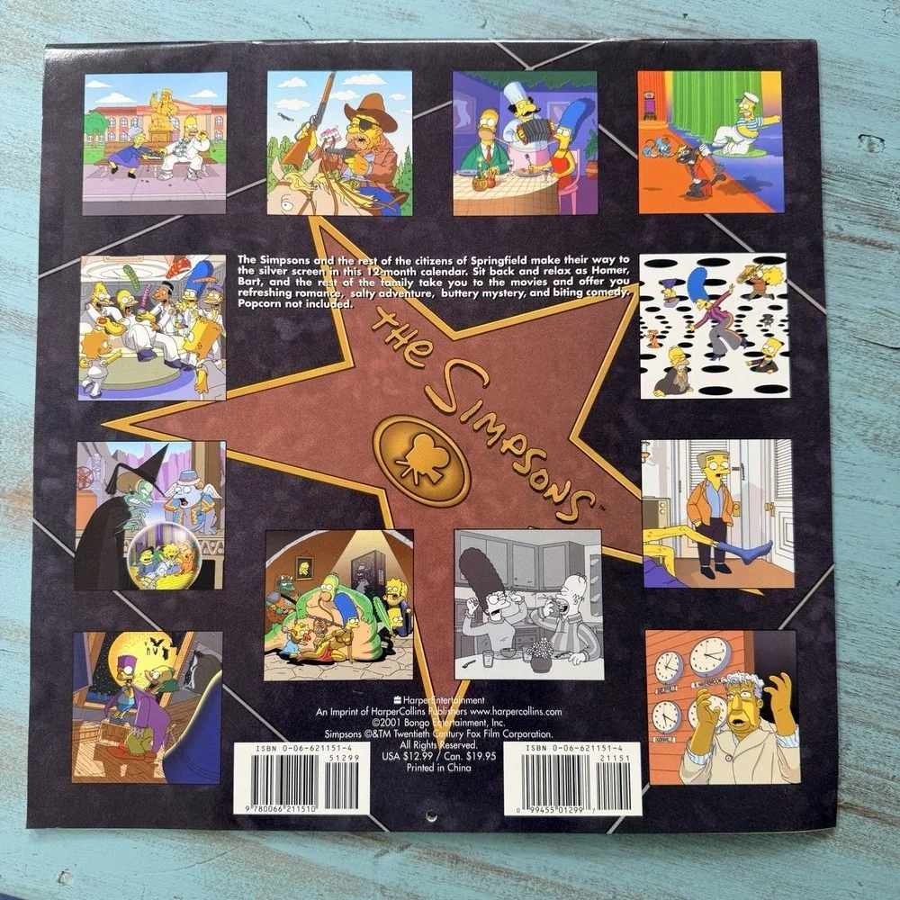 The Simpson's Vintage Calendar Lot 2000-2002 Matt Groening Bongo Fun Bart